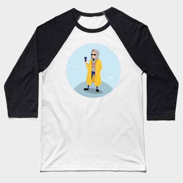 woman and seagulls Baseball T-Shirt by barbasantara